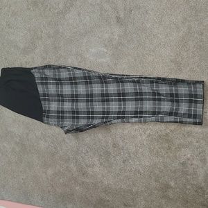 Isabel Maternity Black & White Houndstooth Plaid Cropped Pants size 14